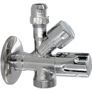 Rubinetto filtro doppio uso ottone cromato combinato attacco lavatrice 1/2 x 3/4