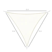 Tenda a vela Tendone parasole triangolare in poliestere (colore: bianco, dimensione: 6x6x6m)