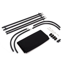 Tendalino Coprisole 130-150Cm Con Struttura Nero Opaco Per Barche In Vetroresina