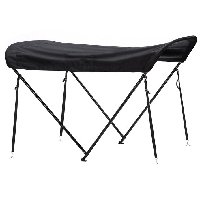 Tendalino Coprisole 130-150Cm Con Struttura Nero Opaco Per Barche In Vetroresina