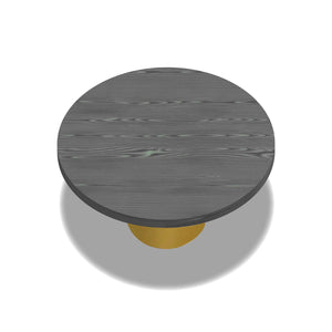 Artù Brass - Tavolo da pranzo rotondo ⌀ 120 cm in legno laminato con base a cono in metallo, top nero