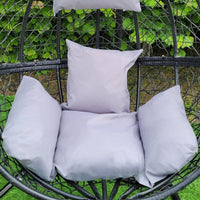 Sedia a Dondolo a Uovo Poltrona Sospesa in Vimini Rattan da Giardino Poltroncina Sedia a Sospensione - Nero