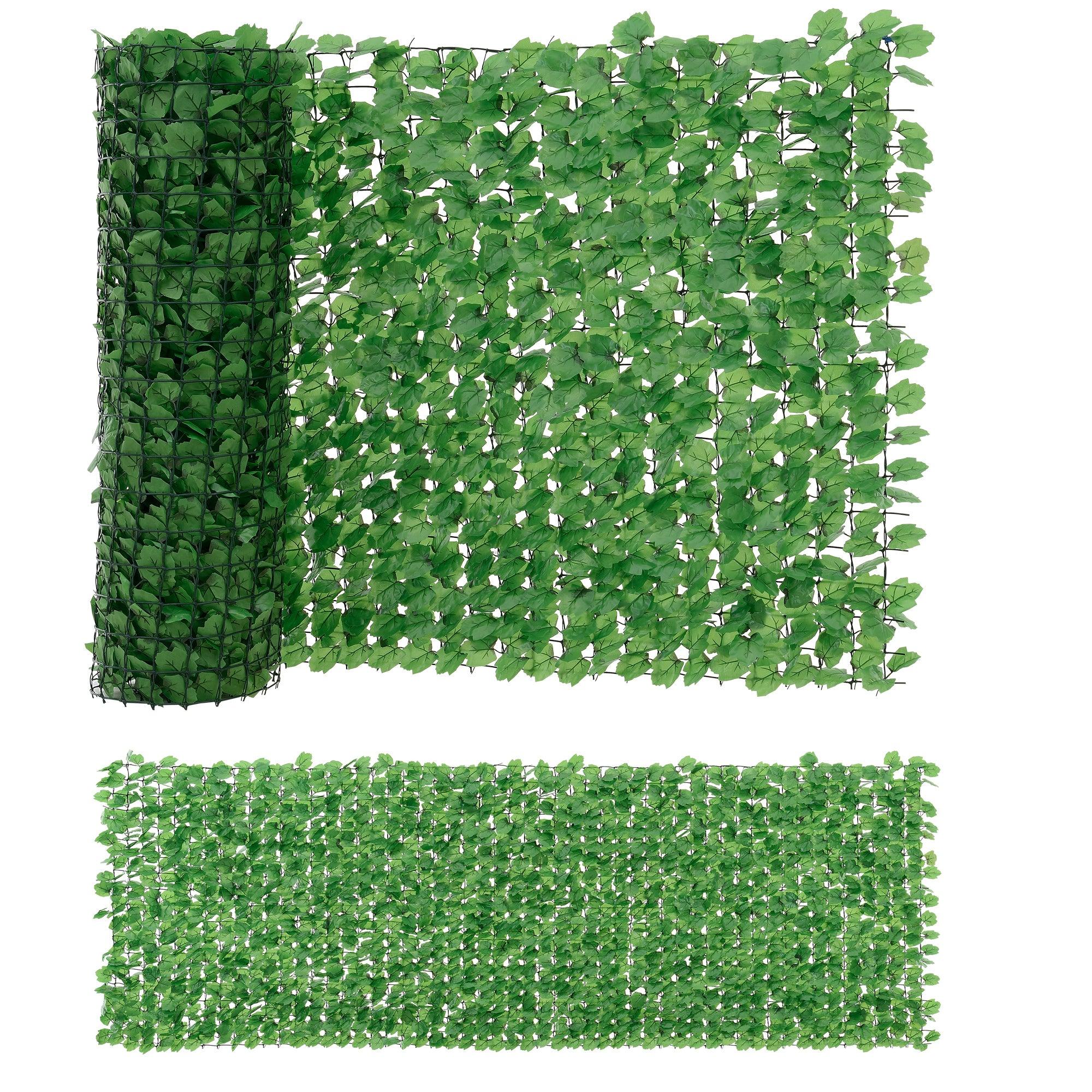 Recinzione con foglie frangivista filo di plastica poliestere 300 x 100 cm verde 03_0001443