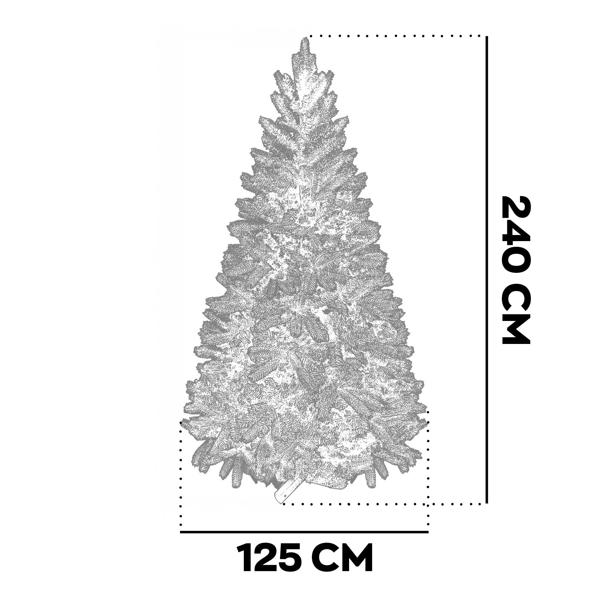 Blitzen - Albero di Natale effetto realistico in PE e PVC ø125x240H, 1800 rami
