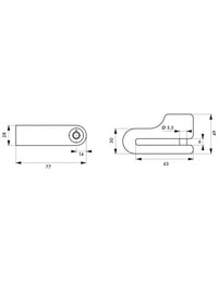 Antifurto Block bloccadisco bici e moto 5.5mm 2 chiavi