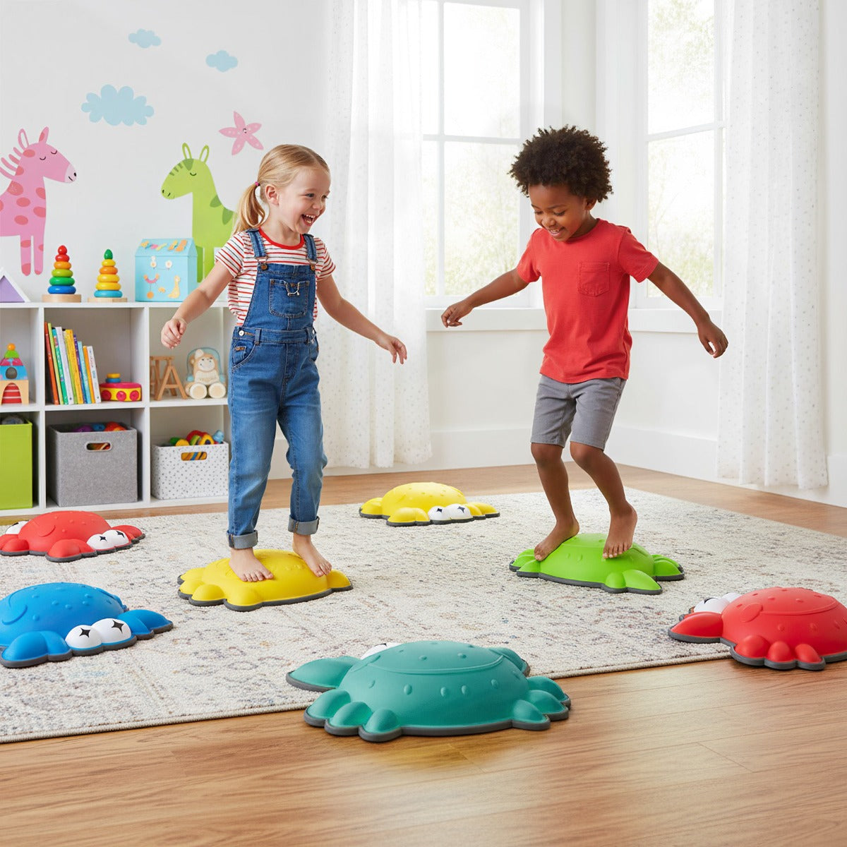 Blocchi antiscivolo per bambini sensoriali per equilibrio coordinazione, Blocchi antiscivolo per bambini 9 pezzi-Giochi su prato