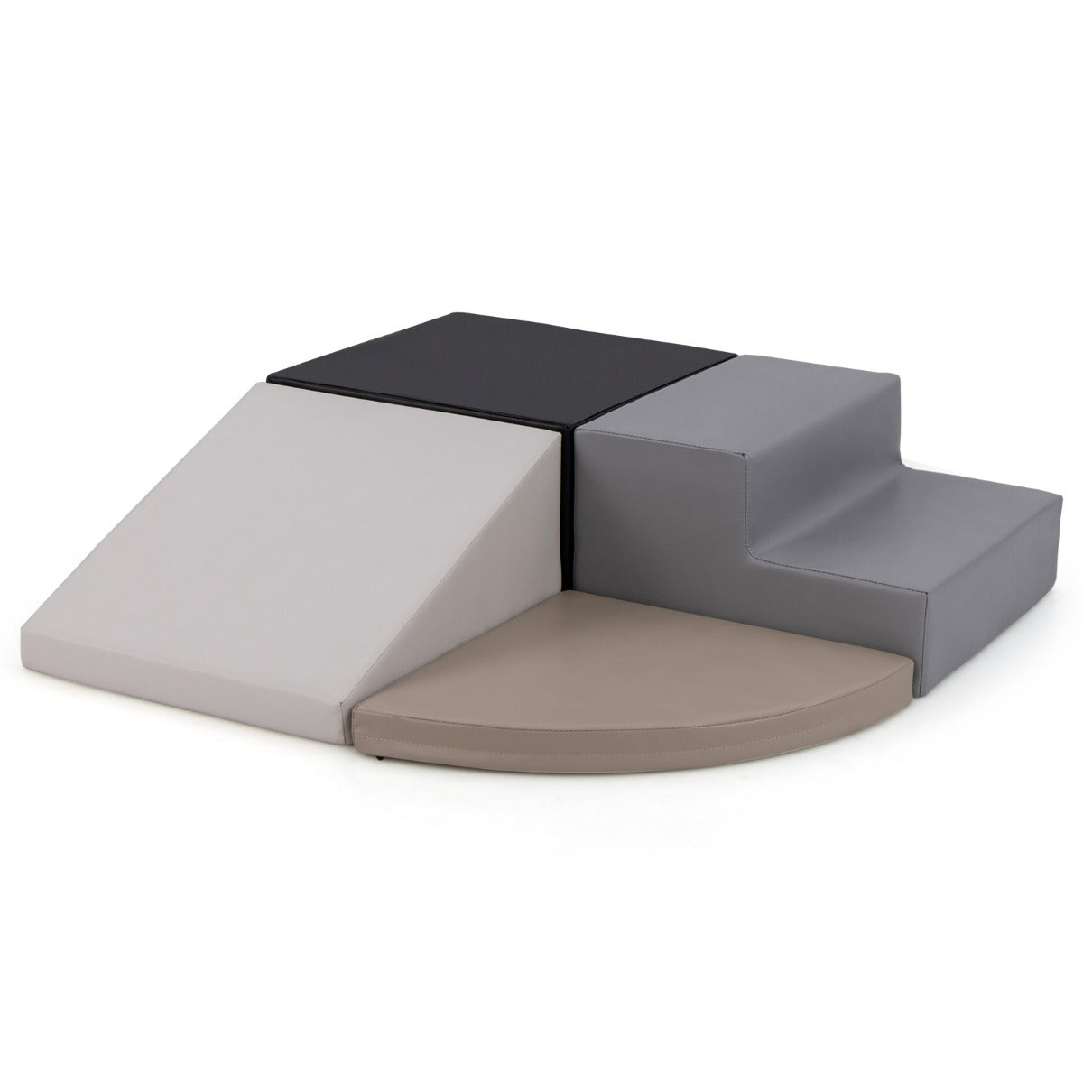 Set di blocchi in schiuma con velcro per arrampicarsi e gattonare per bambini-Set di blocchi morbidi per lo sviluppo dei bambini Marrone