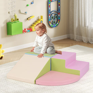 Set di blocchi in schiuma con velcro per arrampicarsi e gattonare per bambini-Set di blocchi morbidi per lo sviluppo dei bambini Rosa