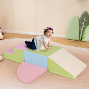 Set di blocchi in schiuma con velcro per arrampicarsi e gattonare per bambini-Set di blocchi morbidi per lo sviluppo dei bambini Rosa