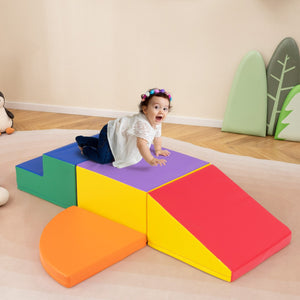 Set di blocchi in schiuma con velcro per arrampicarsi e gattonare per bambini-Set di blocchi morbidi per lo sviluppo dei bambini Arancione