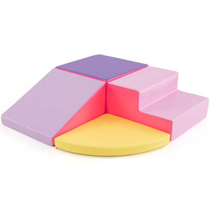 Set di blocchi in schiuma con velcro per arrampicarsi e gattonare per bambini-Set di blocchi morbidi per lo sviluppo dei bambini Giallo