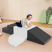 Set di blocchi in schiuma con velcro per arrampicarsi e gattonare per bambini-Set di blocchi morbidi per lo sviluppo dei bambini Bianco