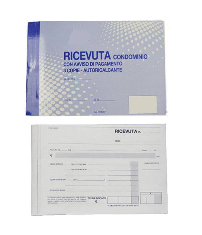 Blocco Ricevuta Condominio 3 Copie Autoricalcanti 50 Mod. A6 Ufficio Cancelleria         