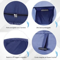Tenda da Doccia Pop Up Impermeabile in Poliestere e Plastica, 100x100x185 cm, Blu Navy