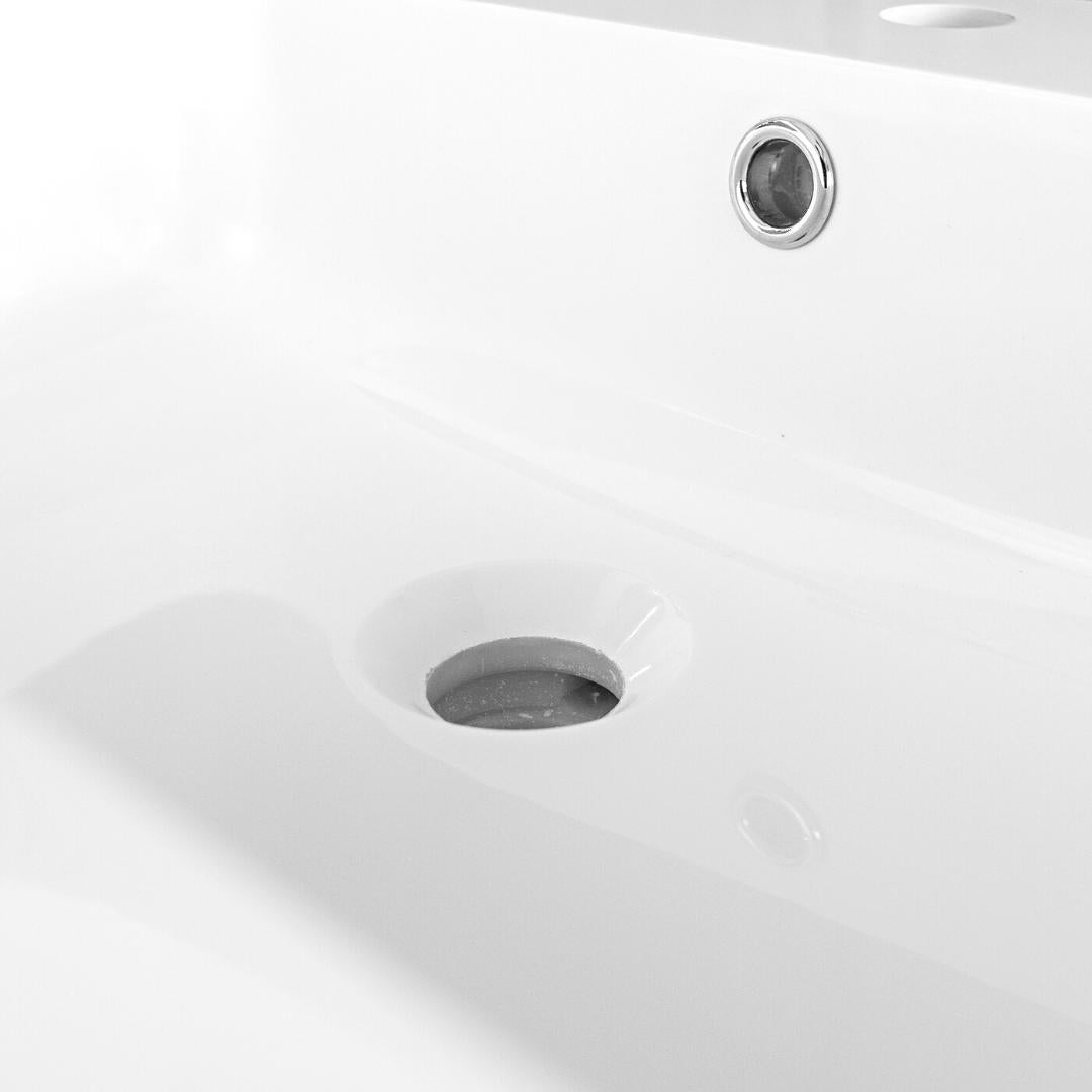 Lavabo ad incasso in mineral marmo 71x46 cm mobile composizione bagno *** tinta bianco lucido, confezione 1