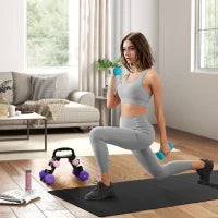 Set di manubri esagonali, 2 x 1 kg, 2 x 3 kg, 2 x 5 kg, con supporto convertibile, Multicolore