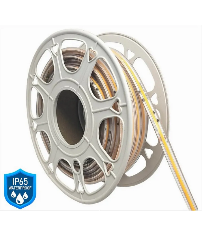 Trade Shop - Bobina 100mt Strip Led Cob 220v Esterno Ip65 Luce 3000k 4000k 6500k 220v-cob-288 - -bianco Naturale      -