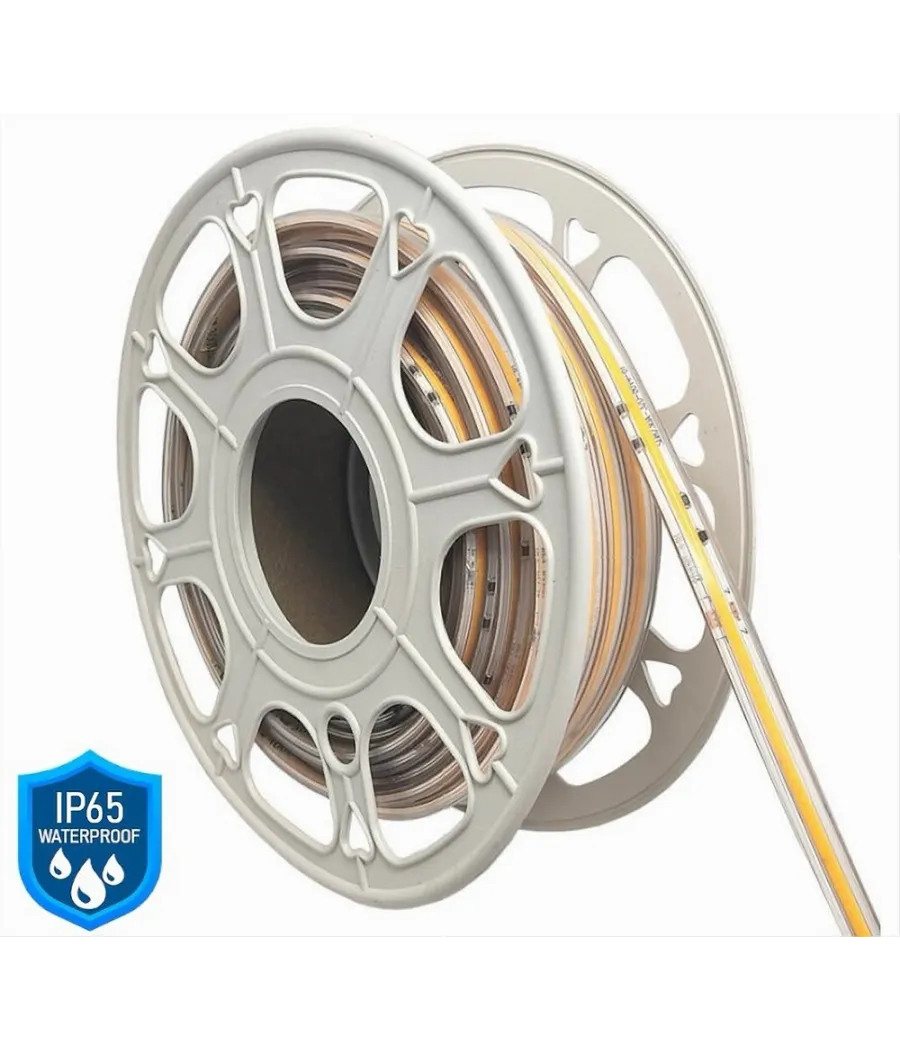 Trade Shop - Bobina 100mt Strip Led Cob 220v Esterno Ip65 Luce 3000k 4000k 6500k 220v-cob-288 - -bianco Freddo      -
