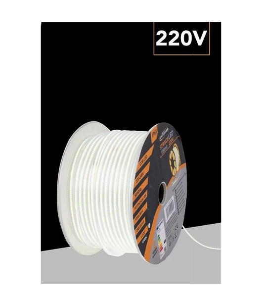 Trade Shop - Bobina 100mt Strip Led Cob 220v Esterno Ip65 Luce 3000k 4000k 6500k 220v-cob-288 - -bianco Freddo      -