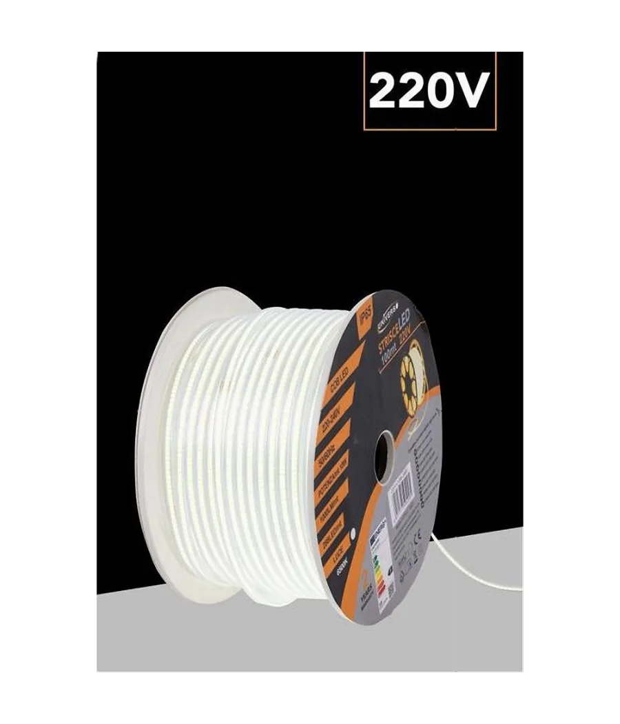 Trade Shop - Bobina 100mt Strip Led Cob 220v Esterno Ip65 Luce 3000k 4000k 6500k 220v-cob-288 - -bianco Freddo      -