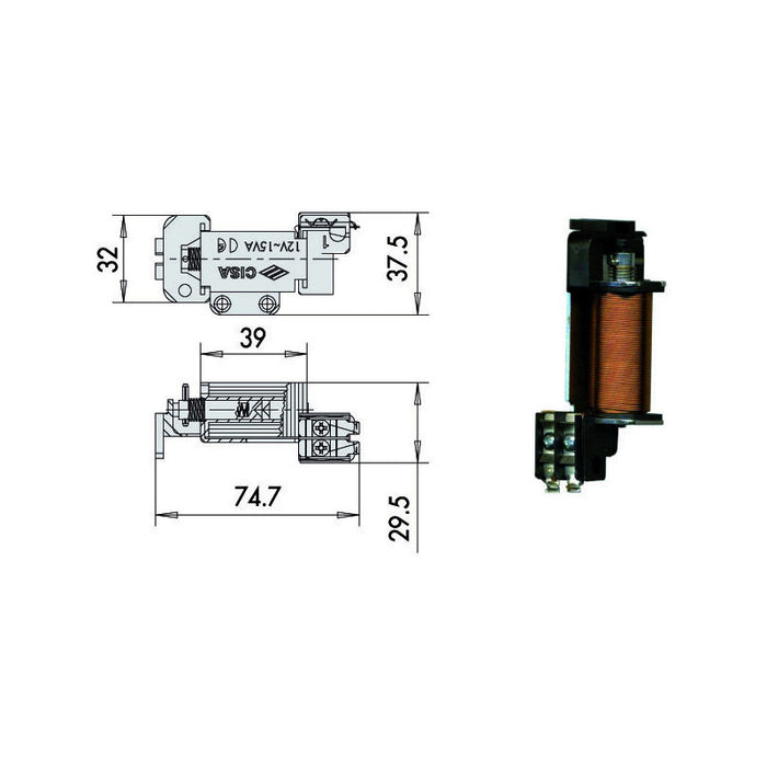 Bobina Elettroserrature V.12 07025-00-0 Cisa