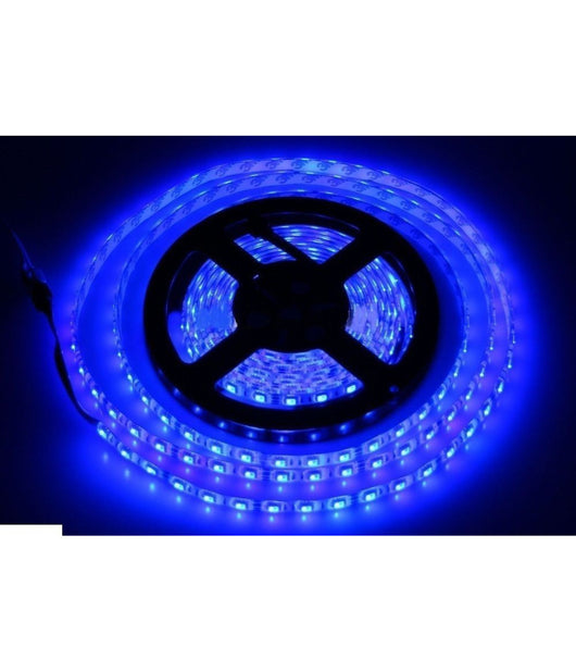 Bobina Striscia Led 5050 Flessibile 5 Mt Adesiva Luce Interno Esterno Ip65 Strip  -blu      -