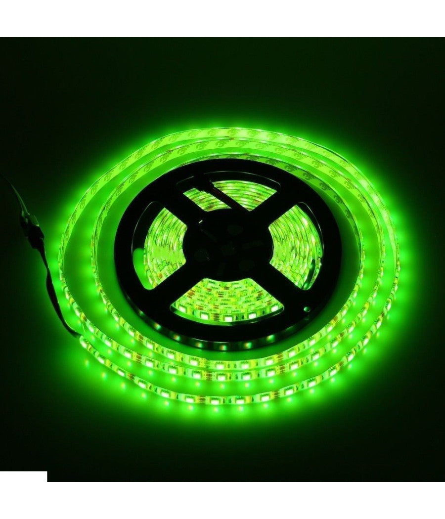 Bobina Striscia Led 5050 Flessibile 5 Mt Adesiva Luce Interno Esterno Ip65 Strip  -verde      -