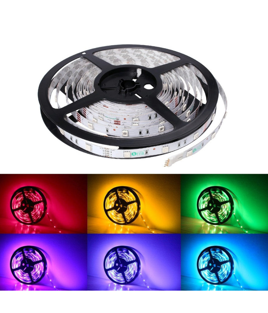 Bobina Striscia Led 5050 Flessibile 5 Mt Adesiva Luce Interno Esterno Ip65 Strip  -rgb      -