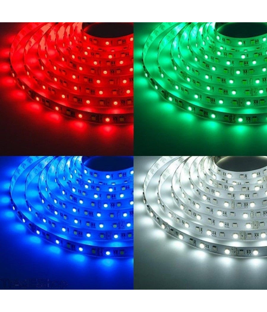 Bobina Striscia Strip Led 5050 Flessibile 5m 300 Led Adesiva Luce Interno Ip 20         