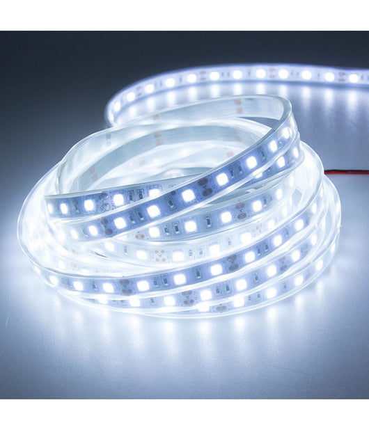 Bobina Striscia Strip Led 5050 Flessibile 5m Adesiva Luce Interno Esterno Ip65         