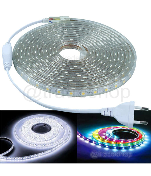 Bobina Striscia Strip Led 5050 Flessibile Profilo Silicone 5m 10m Luce Esterno         