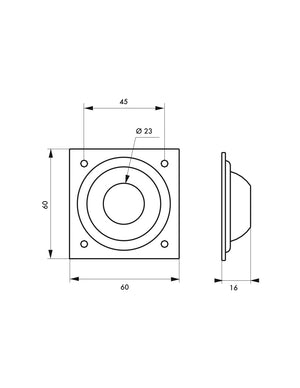 Borchia per cilindro tondo, Ø23mm, ottone cromato - THIRARD
