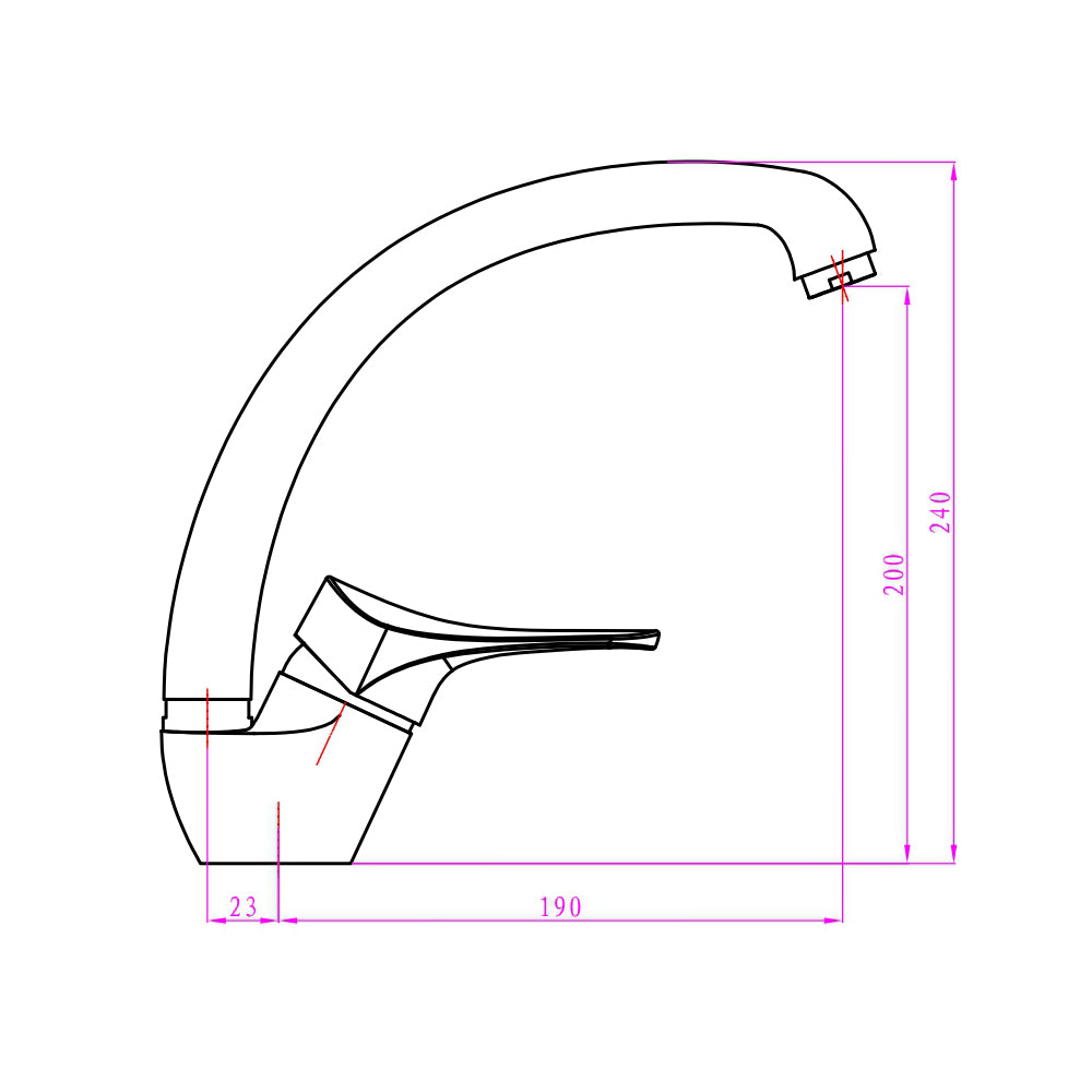 Em rubinetto miscelatore lavello cucina serie swan cromo lucido orientabile ottone