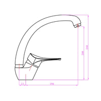 Em rubinetto miscelatore lavello cucina serie swan cromo lucido orientabile ottone