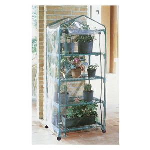 Serra da giardino a 4 ripiani con ruote