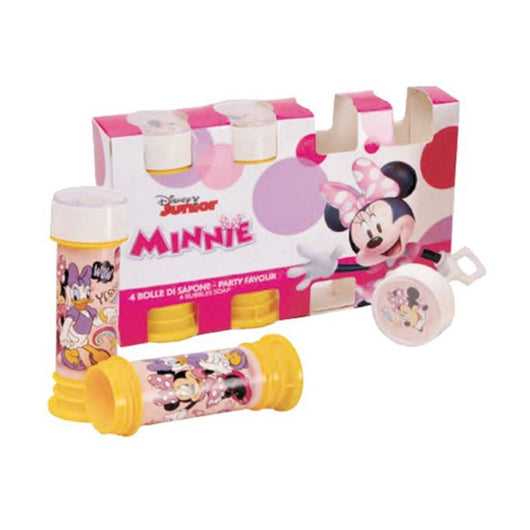 Trade Shop - Bolle Di Sapone Da 60ml A Tema Minnie Set Da 4 Pz Bomboniera Festa Gioco Bambine 207247 -