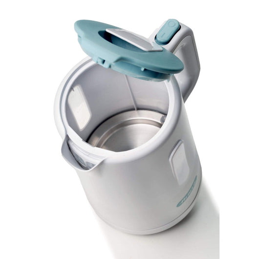 Bollitore 2200W, capacità 1,7L, base cordless 360°, spegnimento automatico - White & Aegean Teal