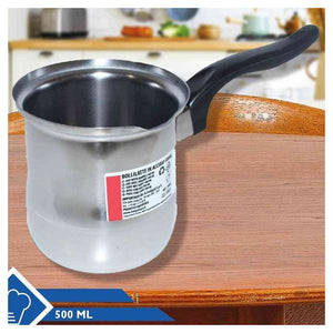 Trade Shop - Bollitore Bollilatte Pentolino In Acciaio Inox 300/400/500/1000ml Con Manico Ergonomico -