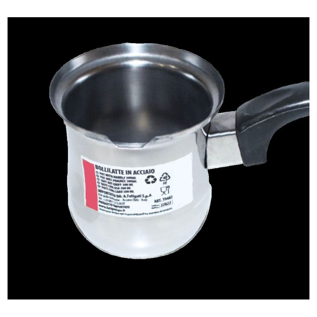 Trade Shop - Bollitore Bollilatte Pentolino In Acciaio Inox 300/400/500/1000ml Con Manico Ergonomico -