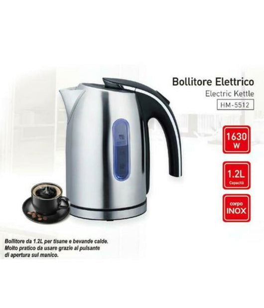 Bollitore Elettrico 1630 Watt 1.2 Litri Per Te' Tisane Infusi E Bevande Calde         