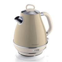 Bollitore Elettrico 1,7L - Design Vintage, Autospegnimento, Acciaio Inox - Beige
