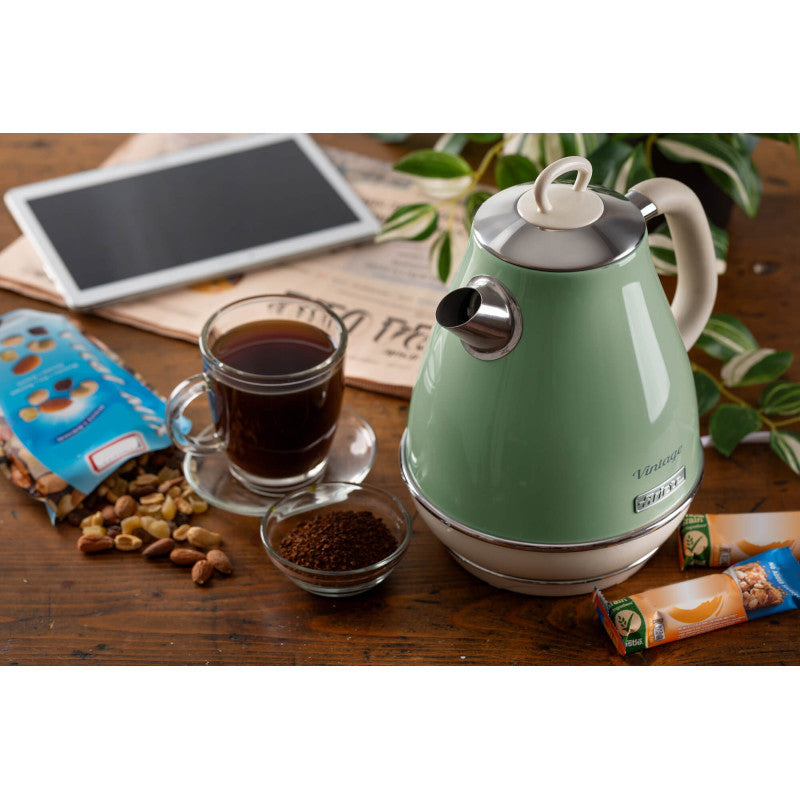 Bollitore Elettrico 1,7L - Design Vintage, Autospegnimento, Acciaio Inox - Verde