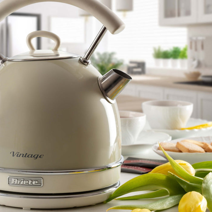 Bollitore elettrico 1,7L - Infusi, tè e tisane - Autospegnimento - 2000W - Acciaio Inox - Beige