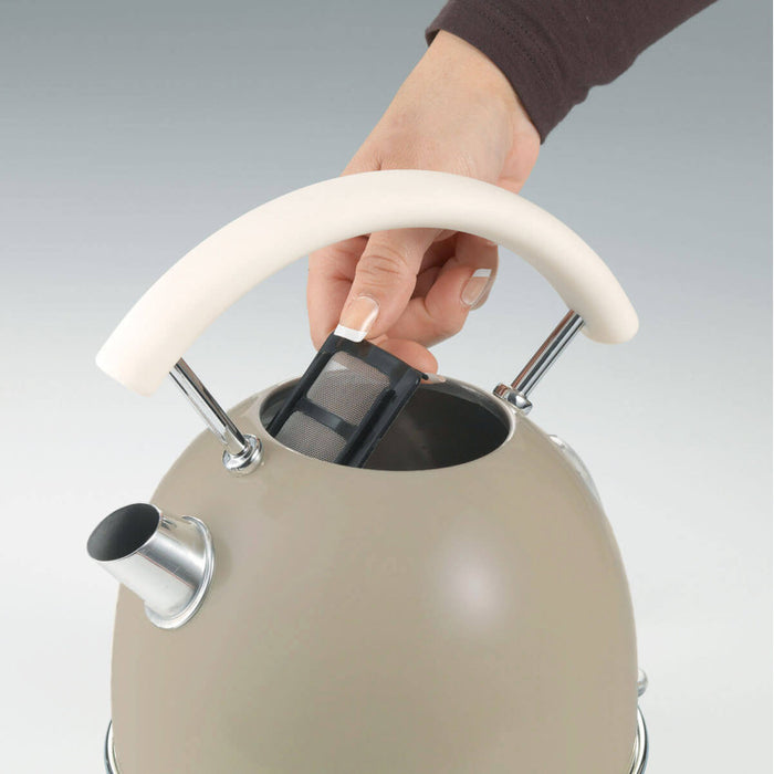 Bollitore elettrico 1,7L - Infusi, tè e tisane - Autospegnimento - 2000W - Acciaio Inox - Beige