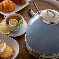 Bollitore elettrico 1,7L - Infusi, tè e tisane - Autospegnimento - 2000W - Acciaio Inox - Celeste