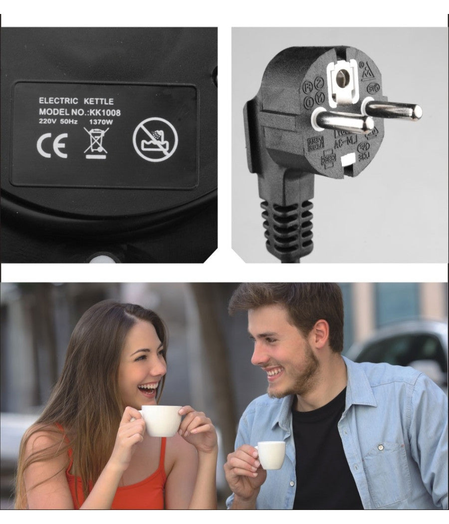 Bollitore Elettrico A Caraffa Da 1,2lt In Acciaio Inox Per Te' E Infusi 1370w         