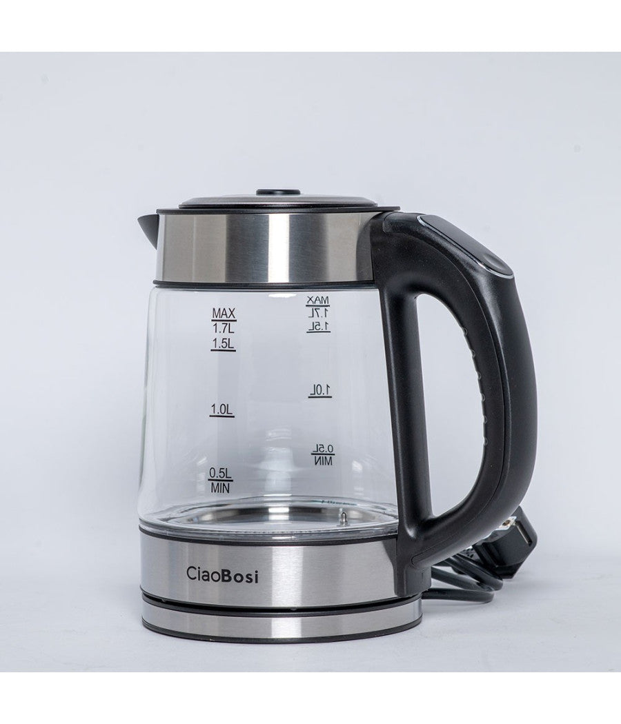Bollitore Elettrico In Vetro Capacità  1,7 Lt 2000 W Acqua Ufficio Viaggi Tx-9944         