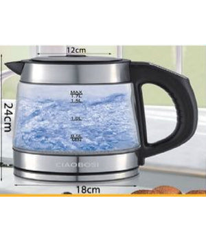 Bollitore Elettrico In Vetro Capacità  1,7 Lt 2000 W Acqua Ufficio Viaggi Tx-9944         