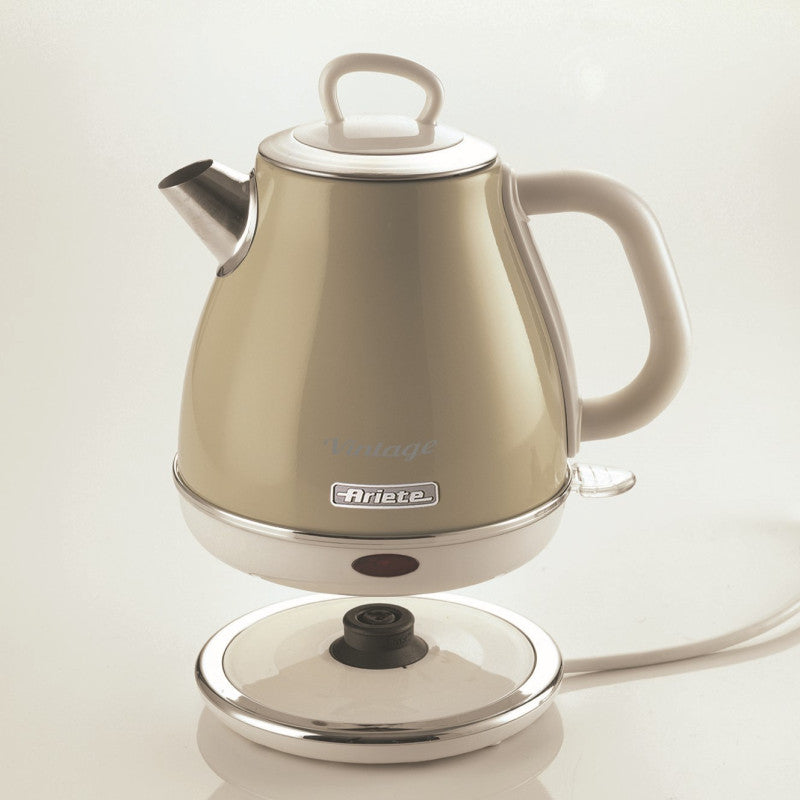 Bollitore Vintage 1L - Autospegnimento, Acciaio Inox, 1600W - Beige