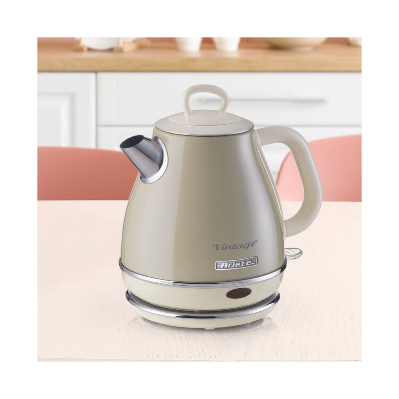 Bollitore Vintage 1L - Autospegnimento, Acciaio Inox, 1600W - Beige